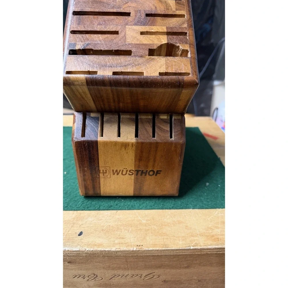 Wüsthof Wooden Knife Block Storage Holder Countertop‎ Organizer Damaged